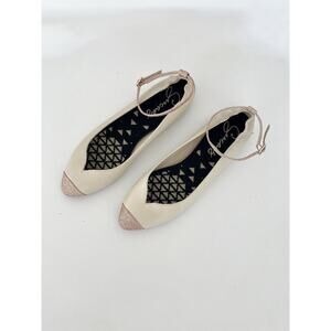 Seecaas Women's Leather Upper Casual Ballet Flat Pointed Toe Cream Pink Size 10